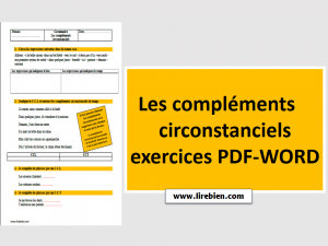 Les compléments circonstanciels exercices PDF WORD