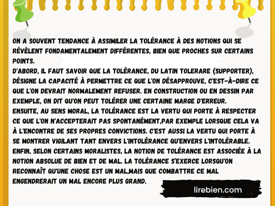 Vivre ensembleproduction écrite argumentatif sur la tolérance