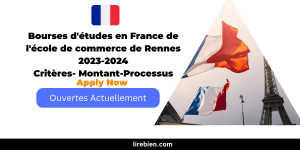 bourses d'études en France de l’école de commerce de Rennes 2023/2024