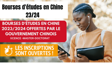 Bourses d'études en chine 2023/2024 offertes par le gouvernement Chinois
