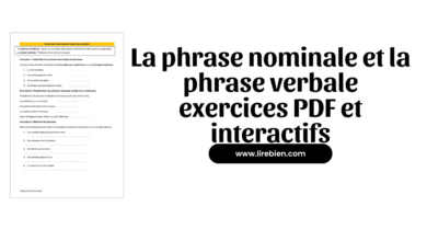 La phrase nominale et la phrase verbale exercices PDF