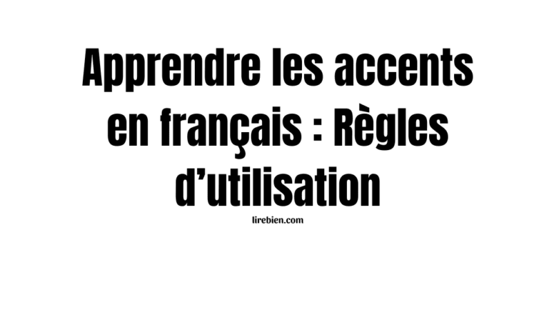 Apprendre les accents en français