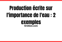 Production écrite sur l'importance de l'eau