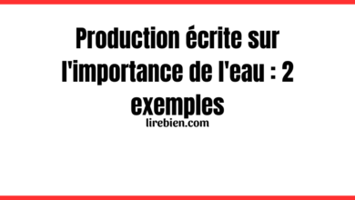 Production écrite sur l'importance de l'eau