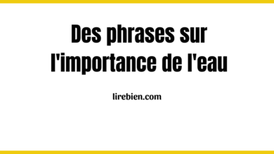 Des phrases sur l'importance de l'eau