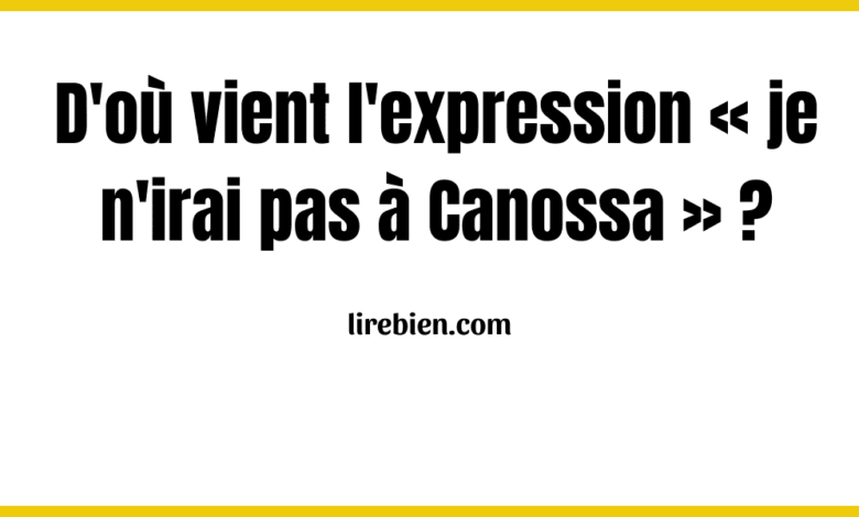 D'où vient l'expression « je n'irai pas à Canossa » ?