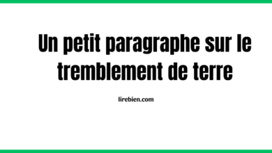 Un petit paragraphe sur le tremblement de terre