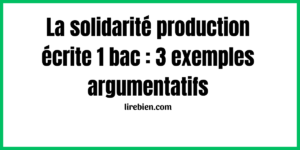 La solidarité production écrite 1 bac