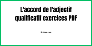 L'accord de l'adjectif qualificatif exercices PDF avec correction