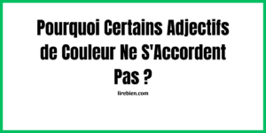 Les adjectifs de couleur qui ne s'accordent pas