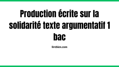 Production écrite sur la solidarité texte argumentatif 1 bac